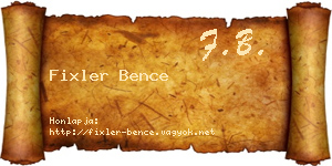 Fixler Bence névjegykártya