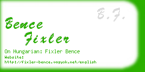 bence fixler business card